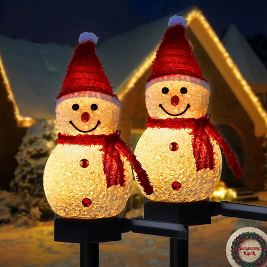 ☃️ Magiczny Bałwanek Solarny LED 🎄