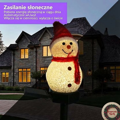 ☃️ Magiczny Bałwanek Solarny LED 🎄