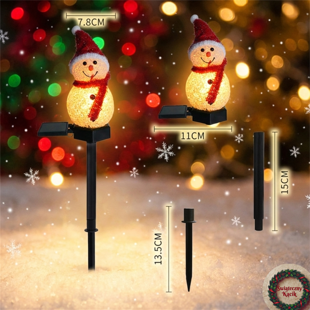 ☃️ Magiczny Bałwanek Solarny LED 🎄